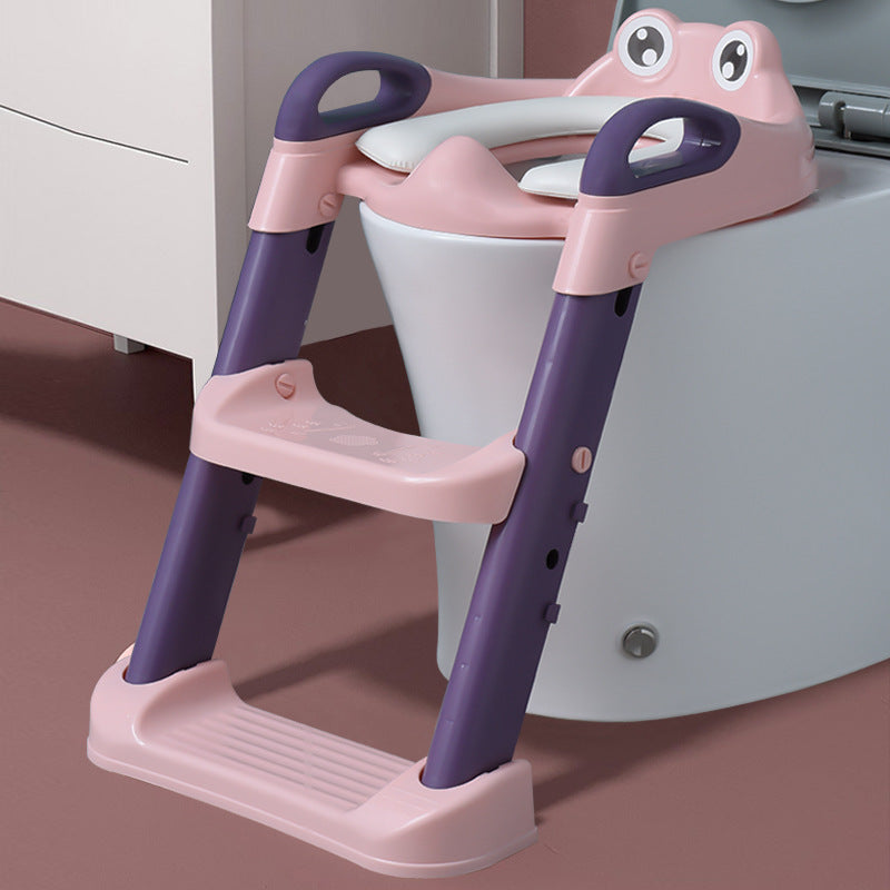 Infant assisted foldable portable toilet ladder