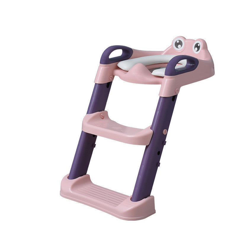 Infant assisted foldable portable toilet ladder